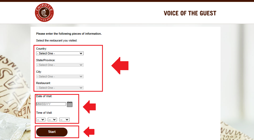 Chipotle Feedback Survey