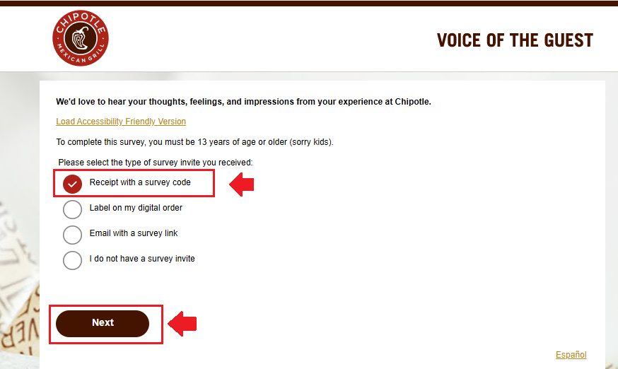 Participate in the Chipotle Feedback Survey