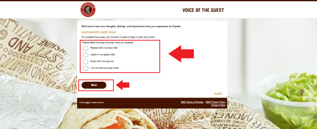 Participate in the Chipotle Feedback Survey